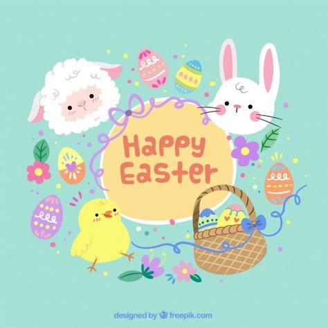 Happy Easter Design Graphic, Easter Poster Ideas, Happy Easter Illustration, Happy Easter Decoration, Easter Background, Easter Drawings, Easter Poster, Easter Paintings, Easter Graphics