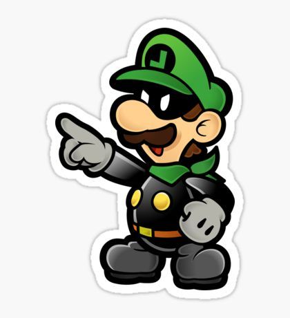 Mr L Super Paper Mario, Mr L Paper Mario, Super Paper Mario Mr. L, Mario Sticker, Super Paper Mario, Green Thunder, Mr L, Mario Stuff, Super Mario And Luigi