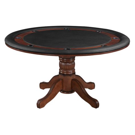 RAM Game Room 2 in 1 Round 30 in. Convertible Dining/Poker Table Round Poker Table, Game Room Bar, English Tudor, Wood Pedestal, Game Table, Matching Chairs, Wood Table Top, Solid Wood Table, Dining Table Design