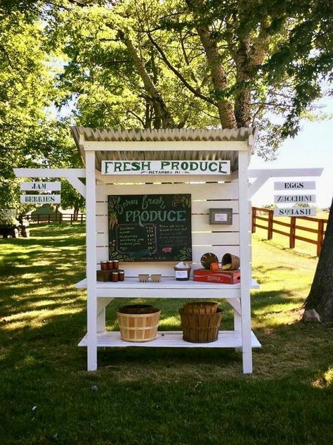 Farm Market Ideas, Farmers Market Stand, Farmers Market Display, Vegetable Stand, Farm Gate, Homestead Farm, Garden Stand, Flower Cart, Mini Farm