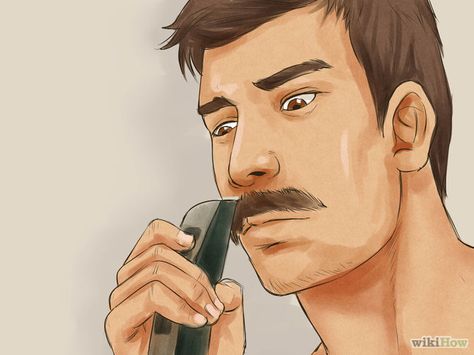 How to Grow a Mustache: 11 Steps (with Pictures) - wikiHow Mustache Outfits Men, Mustache Growth Tips, How To Grow Mustache, Beard Trimming Guide, Beard Trimming Styles, Beard Growth Tips, Walrus Mustache, Long Mustache, Hipster Mustache