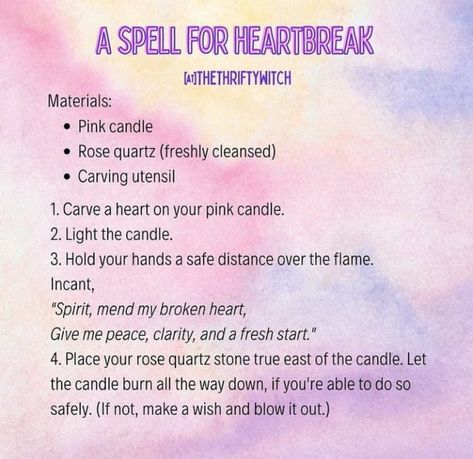 Getting Over Heartbreak, Healing From A Breakup, Goddess Witch, Break Up Spells, Spiritual Journals, Healing Spells, Heart Break, Wiccan Spell Book, Spiritual Prayers