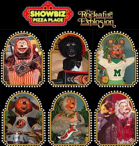 Showbiz Pizza Place before Chuck E Cheese took over. I'm surprised I wasn't terrified of these characters, but it was also a super special treat going there. Loved the pizza, but the games were even better! Showbiz Pizza Place, Showbiz Pizza, Circus Characters, Chuck E Cheese, 80s Nostalgia, Pizza Place, 90s Childhood, Oldies But Goodies, I Remember When