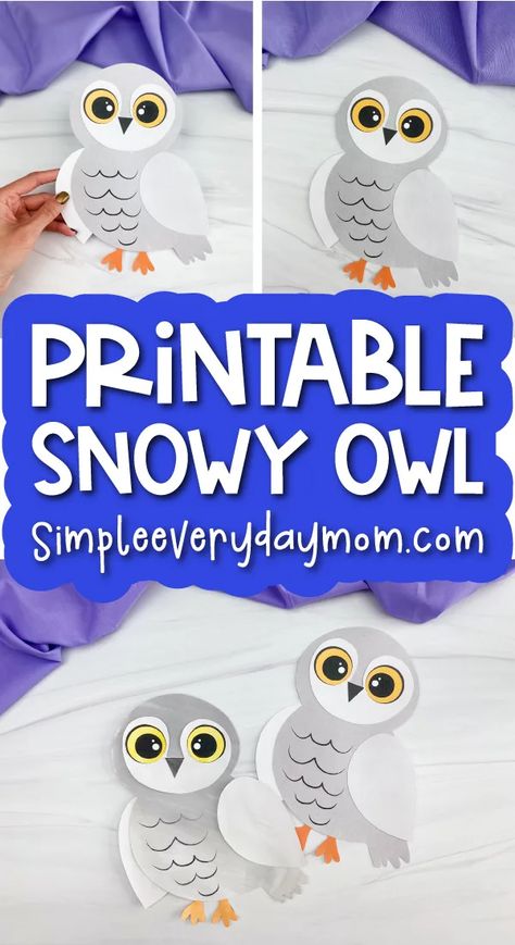 Snowy Owl Printable Craft For Kids [Freebie] Owl Craft Preschool, Snow Owl Craft, Owl Crafts Preschool, Owl Preschool, Snowy Owl Craft, Owl Activities, Winter Animal Crafts, Owl Printable, Owl Craft