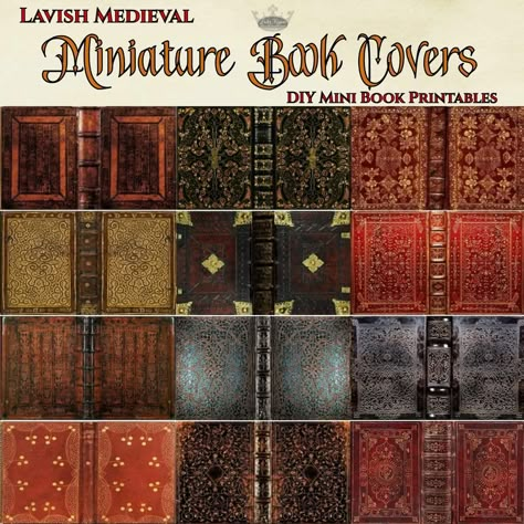 Miniature Books Printables Free, Mini Book Covers, Dollhouse Furniture Tutorials, Mini Books Diy, Haunted House Diy, End Papers, Sister Crafts, Book Cover Diy, Fairy House Diy