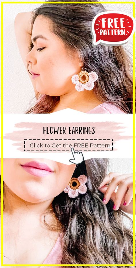 Earrings Crochet Pattern, Crochet Earrings Pattern Free, Crochet Flower Earrings Free Pattern, Crochet Cat Earrings, Crochet Earrings Free Pattern Flower, Crochet Easy Earrings, Crochet Earrings Flower, Crochet Earrings Free Pattern, Boho Crochet Earrings Pattern