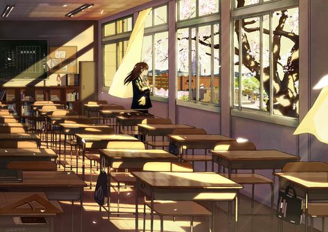 Classroom Window, Classroom Interior, Window Drawing, Heaven Art, Scenery Background, Room Window, Anime Room, Looking Out The Window, Anime Backgrounds Wallpapers