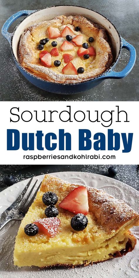 This sourdough German pancake has a crispy outer crust and a soft custardy middle with a slight sourdough tang. Discard Dutch Baby, Sourdough Discard Dutch Baby Pancake, Sourdough Puff Pancake, Sourdough Discard German Pancake, Dutch Baby Pancake Sourdough, Discarded Sourdough Pancakes, Sourdough Dutch Baby Pancake, Dutch Baby Sourdough, Sourdough Pancakes Recipe Discard