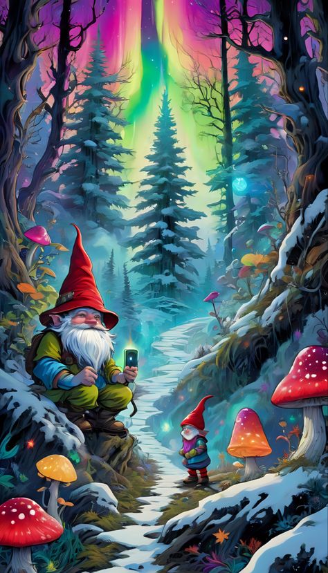 Gnomes Aesthetic, Christmas Gnome Wallpaper, Gnome Wallpaper Iphone, Gnome Wallpaper, Gnome Images, Funny Gnomes, Gnome Pictures, Cellphone Wallpaper Backgrounds, Flower Skull