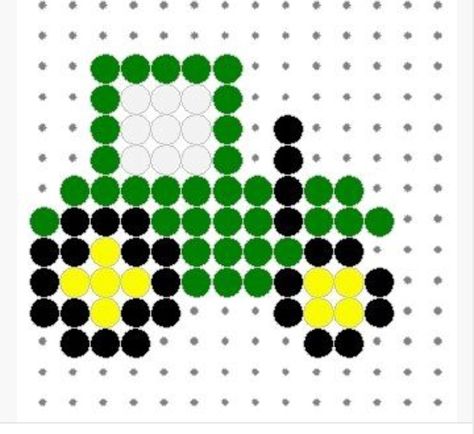 John Deere Tractor Perler Bead Designs, Melty Bead Patterns, Art Perle, Fuse Bead Patterns, Hama Beads Design, Hama Bead, Motifs Perler, Perler Crafts, Hama Beads Patterns