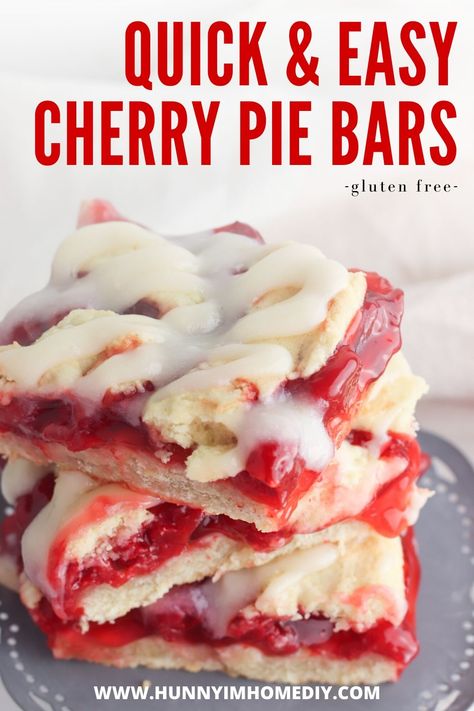 These delicious gluten free cherry pie bars are one of the best gluten free desserts! They’re easy gluten free summer desserts for parties and BBQs. You’ll love these cherry pie bars gluten free because they’re quick gluten free desserts. Whether you need gluten free summer dessert recipes or summer desserts for a BBQ, this gluten free cherry pie recipe is perfect. #glutenfree Simple Gluten Free Desserts, Gluten Free Cherry Pie, Gluten Free Summer Desserts, Quick Gluten Free Desserts, Cherry Pie Bars Recipe, Cherry Pie Bars, Gluten Free Pumpkin Pie, Gluten Free Bars, Best Gluten Free Desserts