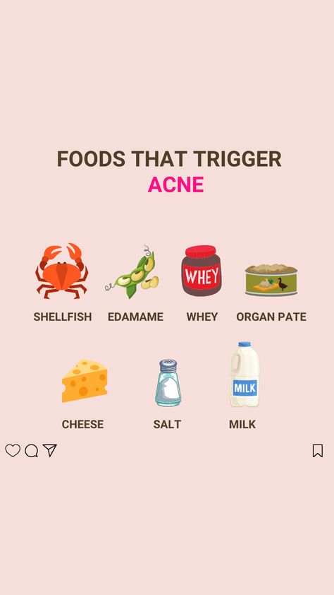 Food Bad For Skin, Acne Safe Foods, Foods To Clear Acne, Hormonal Acne Diet, Food For Acne, Best Foods For Skin, Foods For Clear Skin, Clear Skin Diet, Acne Diet