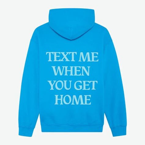 LONELY GHOST TEXT ME WHEN YOU GET HOME-  Bright Blue Saphire Hoodie 2022 Christmas List, Christmas List Gift Ideas, Lonely Ghost, Ghost Hoodie, Ghost Gifts, Blue Letters, The More You Know, Blue Hoodie, Text Me