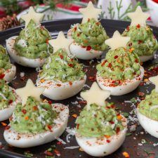 Avocado Toast Christmas Tree Deviled Eggs Recipe - Garrison Street Eats Avocado Devilled Eggs, Deviled Eggs Recipe Christmas, Deviled Egg Christmas Tree, Deviled Eggs Christmas Tree, Devilled Eggs Christmas, Xmas Deviled Eggs, Christmas Deviled Eggs Recipe Best, Deviled Egg Flight Ideas, Elevated Deviled Eggs