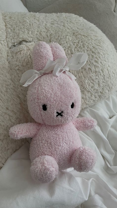 Ribbon Wallpaper, Pink Stuffies Aesthetic, Miffy Plush Aesthetic, Pink Jellycat Bunny Aesthetic, Pink Stuffed Bear, Pink Bunny Plush Aesthetic, Kawaii Aesthetic, Pink Vibes, Pink Girly Things