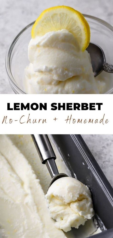 Lemon Sorbet Recipe, Sherbet Ice Cream, Sherbet Recipes, Lemon Pancakes, Lemon Sherbet, Lemon Chicken Pasta, Lemon Ice Cream, Ice Cream Maker Recipes, Making Homemade Ice Cream