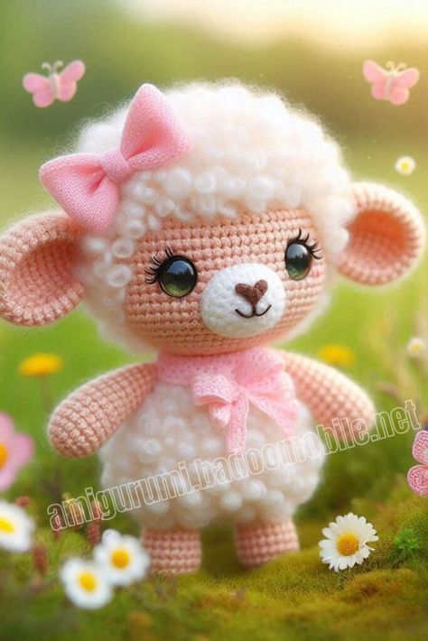 Amigurumi Little Lamb Free Pattern-2 Crochet Lamb Pattern, Tunisian Crochet Patterns, Easy Crochet Animals, Crochet Animal Amigurumi, Knitted Baby Blanket, Crochet Storage, Crochet Panda, Crochet Unicorn, Crochet Elephant