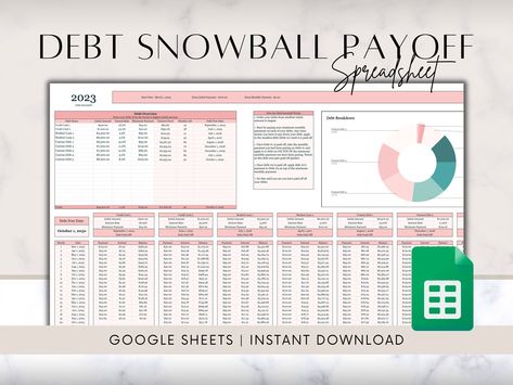 Debt Snowball Spreadsheet, Financial Organization, Tracker Template, Debt Tracker, Debt Repayment, Debt Snowball, Finance Organization, Expense Tracker, Excel Templates