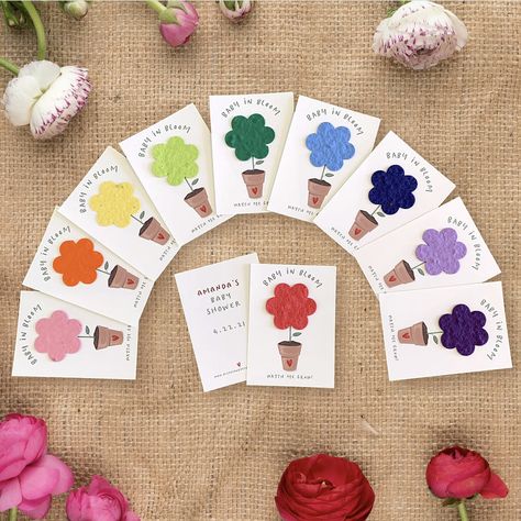 Shower Seeds™ | Seed Paper Favors | Wild Flower seeds (set of 10) | Rainbow - BLANK or PERSONALIZED - Free U.S. Shipping Paper Party Favors, Bird Seed Favors, Seed Paper Favors, Flower Seed Paper, Wildflower Seed Paper, Shower Favors Baby, Party Zone, Seed Favors, Baby In Bloom