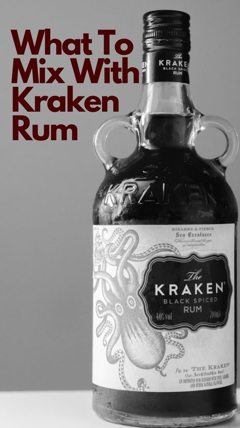 What To Mix With Kraken Rum The Kraken Rum, Kraken Mixed Drinks, Black Spiced Rum Drinks, Kracken Rum Cocktails, Kraken Drinks Recipes, Kracken Rum Recipes, Kraken Rum Recipes, Kraken Rum Cocktails, Black Rum Cocktails