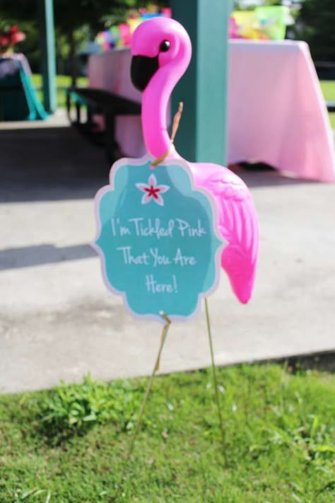 Camilla's Tropical Flamingo 1st Birthday Party | CatchMyParty.com Flamingle Party, Flamingo Pool Parties, Pink Flamingo Party, Flamingo Themed Party, Flamingo Baby Shower, Flamingo Birthday Party, Flamingo Theme, Fiesta Tropical, Tropical Birthday