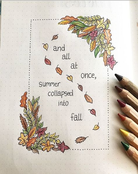 Autumn Bullet Journal, Monthly Bullet Journal Layout, Summer Collapsed Into Fall, Bullet Journal September, November Quotes, Bullet Journal Page, Bullet Journal Quotes, Bullet Journal Cover Page, Bullet Journal Banner