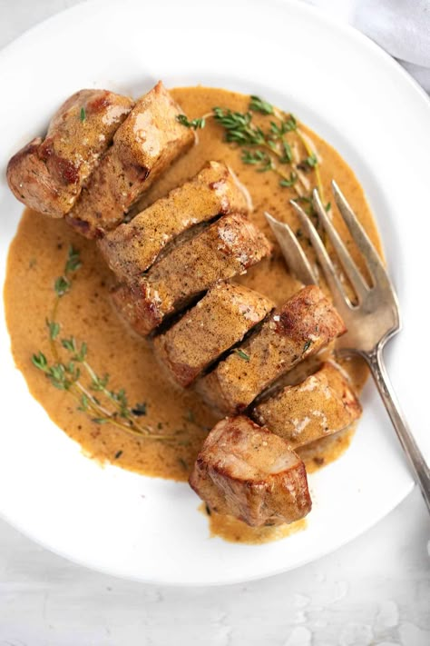 Pork Loin Mustard Sauce, Pork Tenderloin And Polenta, Autumn Pork Tenderloin, Pork Tenderloin Marsala, Honey Mustard Sauce For Pork, Pork Tenderloin With Mustard Sauce, Dinner Recipes Pork Tenderloin, Pork Tenderloin Medallion Recipes, Pork Tenderloin Casserole