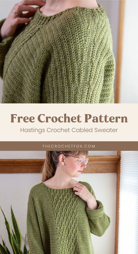 Cable Crochet Sweater Pattern Free, Free Crochet Pattern For Poncho, Crochet Cable Sweater Pattern Free, Cable Crochet Sweater, Crochet Cable Sweater, Crochet Pullover Sweater Pattern, Crochet Jumper Free Pattern, Crochet Cables Pattern, Crochet Pullover Sweater