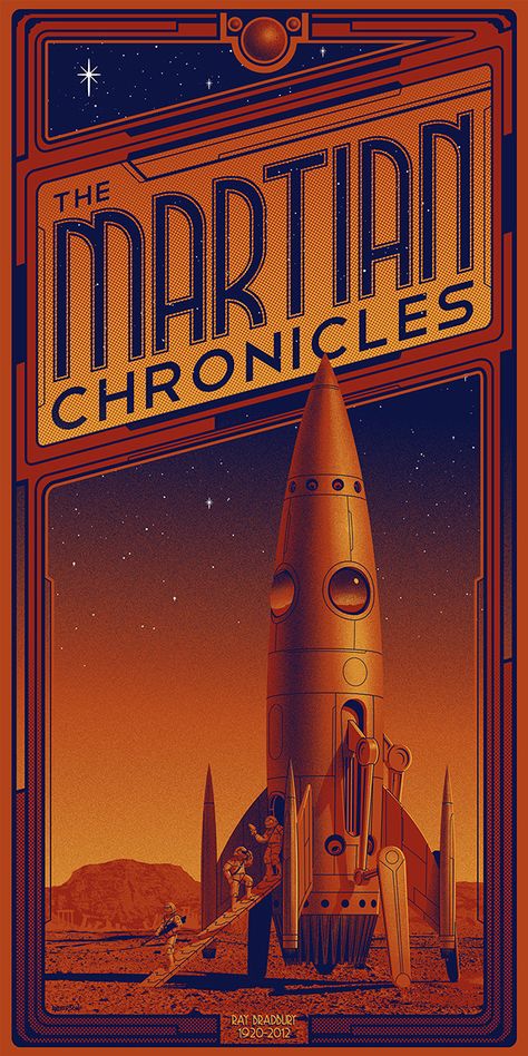 Martian Chronicles, Futurisme Retro, Science Fiction Artwork, Retro Future, Art Deco Illustration, Retro Space, Heroic Fantasy, Classic Sci Fi, Deco Poster