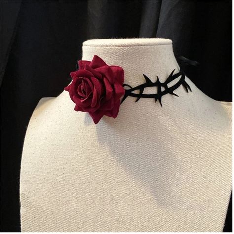 Just found this amazing item on AliExpress. Check it out! C$3.51 | Big Fashion Punk Chokers Necklaces for Women Thorny Rose Neckband ollar Big Flower Pendant Summer Chocker Club Party Sexy Thorny Rose, Rose Choker, Creative Necklace, Shree Radhe, Cosplay Jewelry, Rose Fabric, Clothing Design Sketches, Goth Jewelry, Red Necklace