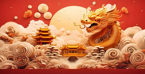 Chinese New Year 2024 Of The Dragon Background Or Banner Generative Ai#pikbest##Backgrounds Dragon Background, Chinese New Year 2024, Spring Festival Poster, Chinese New Year Dragon, Chinese Posters, Easter Poster, Red Background Images, Happy New Year Gif, Celebration Background