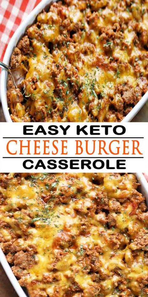 Keto Cheeseburger Casserole, Burger Casserole, Cheeseburger Casserole Recipe, Keto Cheeseburger, Keto Beef Recipes, Cheeseburger Casserole, Simple Keto, Keto Cheese, Resep Diet