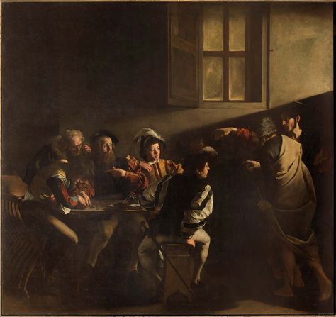 Caravaggio - The Contarelli Chapel and other church commissions | Britannica.com The Calling Of St Matthew, Calling Of St Matthew, Annibale Carracci, Caravaggio Paintings, St Matthew, Diego Velazquez, Saint Matthew, Baroque Painting, Religious Paintings