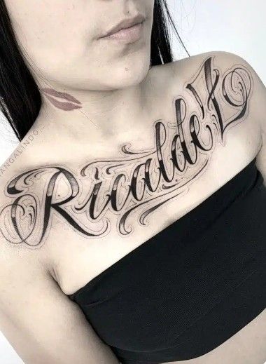 Chest Font Tattoo, Chest Tattoo Female, Font Tattoo, Tattoo Female, Woman Tattoo, Lettering Tattoo, Word Tattoos, Tattoo Lettering, Chest Tattoo