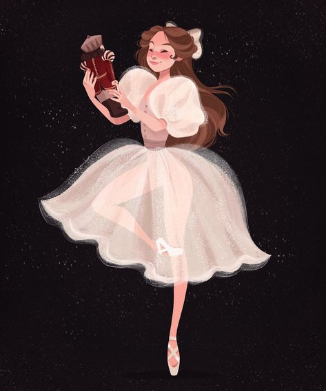 Liza🥨Illustrator on Instagram: “Nutcracker is my favourite tale, ballet and cartoon I love this wonderful music and the atmosphere that reminds me of childhood.. And every…” Ballet Illustration, Disney Outfit, Disney Princess Dresses, Nutcracker Ballet, Barbie Princess, Sketch Inspiration, Art Style Inspiration, Penny Black, Anime Drawings Tutorials