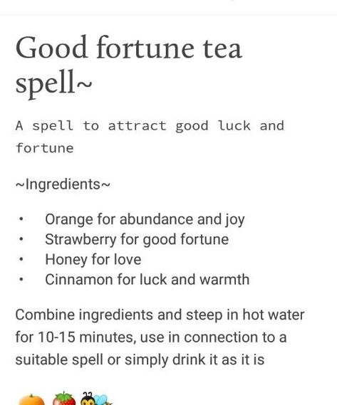 Good fortune tea Good Fortune Spell, Tea Magick, Witchy Corner, Tea Witch, Tea Magic, Kitchen Witch Recipes, Herbal Teas Recipes, Under Your Spell, Magick Spells