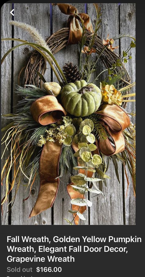 Fall Wreath Ideas Diy, Make A Fall Wreath, Fall Door Wreaths, Easy Thanksgiving Table Decor, Thanksgiving Table Decor Ideas, Elegant Fall Wreaths, Yellow Hydrangea, Fall Feast, Fall Wreath Ideas