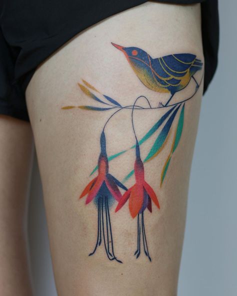 Was - @czary.mary.dziary on Instagram: “Dm me for appointment 💌 Done at @lunatyk_studio #tattooed girl #colortattoo #tropicana #botanical #bird #flora #berlintattoo #warsawtattoo” Print Making Designs, Jack Skellington Tattoo, Thumb Tattoos, Berlin Tattoo, Tattooed Girl, Abstract Tattoo Designs, Owl Tattoo Design, Botanical Tattoo, Tattoo Portfolio