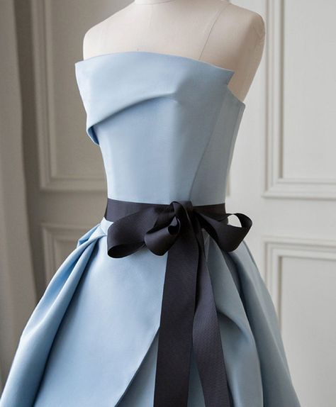 Prom Dresses Long Strapless, Blue Satin Prom Dress, Dress Blue Long, Satin Long Prom Dress, Prom Dress Blue, Blue Satin Dress, Split Prom Dresses, Multi Way Dress, Velvet Prom Dress