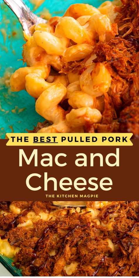 Pulled Pork Mac And Cheese, Pork Mac And Cheese, Pulled Pork Leftover Recipes, Mac And Cheese Pasta, Leftover Pulled Pork, Air Fryer Recipes Appetizers, Mac And Cheese Casserole, Pork Recipes For Dinner, Homemade Cheese Sauce