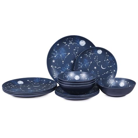 Camping Dishes, Melamine Dishes, Melamine Dinnerware Sets, Plates And Bowls Set, Galaxy Pattern, Melamine Bowls, Patterned Plates, Melamine Dinnerware, Melamine Plates