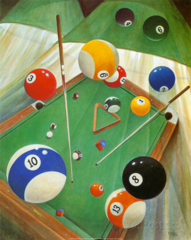 Billiards II Posters at AllPosters.com Billards Art, Billiards Room Decor, Pool Table Room, Pool Table Accessories, Billiard Pool Table, Pool Room, Pool Ball, Billiards Pool, Valentine Ideas