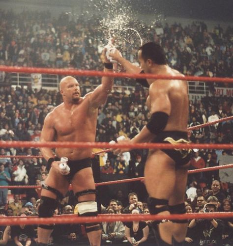 Rock and Stone Cold, Oh hell yeah. Wwf Superstars, Stone Cold Steve Austin, Wrestling Stars, Wwe Legends, Stone Cold Steve, Wwe World, The Rock Dwayne Johnson, Pro Wrestler, Wrestling Superstars