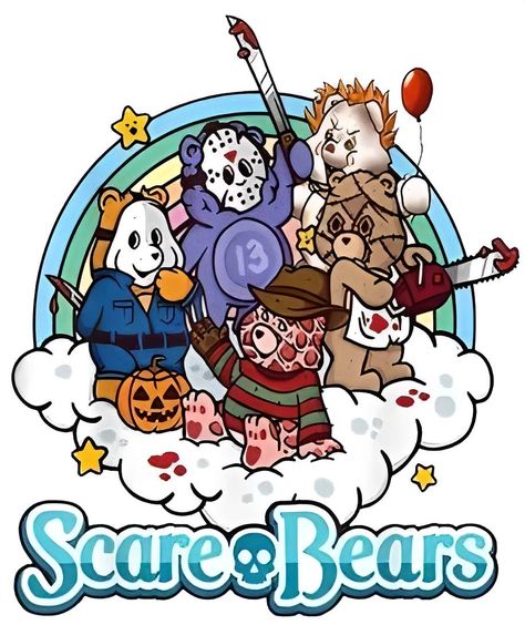 Scare Bears, Childhood Characters, Bear Halloween, Animal Illustration Art, Bear Drawing, Minecraft Blueprints, Fall Treats, Bear Shirt, Care Bear