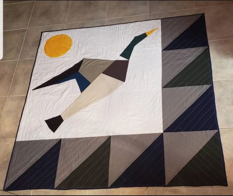 Any duck hunters? Made this for my duck hunting cousin and her husband as a wedding gift! 🦆 : r/quilting Hunting Quilt Patterns, Hunting Quilt, Duck Quilt, Beginner Quilt, Duck Hunter, Beginner Quilt Patterns, Wood Ducks, Duck Hunting, Quilting For Beginners