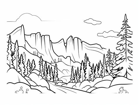 illustration of National park coloring page for download National Park Coloring Page, Mandala Turtle, Beauty Planet, Aspiring Artist, Fantasy Fairy, Natural Environment, Great Outdoors, Free Kids, Nature Lovers