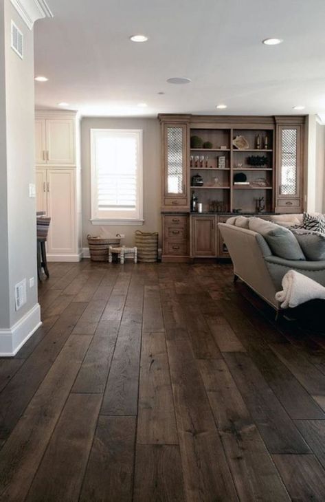 Hardwood Bedroom Floors, Cozy Farmhouse Living Room, Living Room Wood Floor, Farmhouse Flooring, Wooden Floors, Cozy Farmhouse, Floor Colors, Living Room Remodel, Living Room Flooring