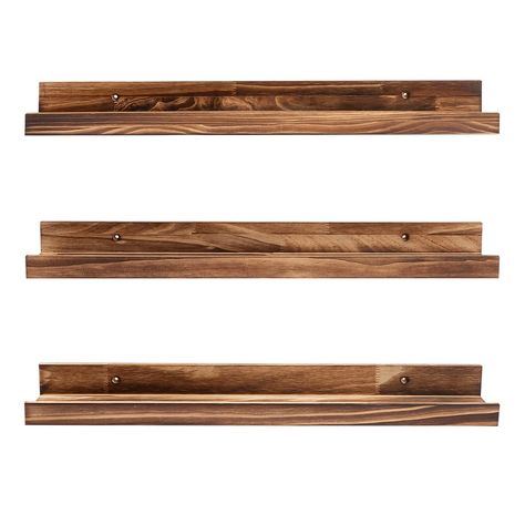 PRICES MAY VARY. 【3 Pcs Floating Shelves in Same Size】Three floating shelves will offer enough space to reorganize your favorite items.The length, width and height of the shelf are the same, 24*4.5*2 in. You can place them in any position to handle and place clutter. 【Functional Natural Wood Ledge Shelf】Wall shelf is Made of natural High quality Wood, Healthy and tasteless. It can store books, photo frames and other small objects on the wall of living room. You can also use it in the kitchen to Living Room Photo Shelf, Long Shelves On Wall, Living Room Wall Shelf Ideas, Wooden Picture Ledge, Wood Ledge, Picture Ledge Wall, Ledge Wall, Shelf For Bedroom, Photo Shelf