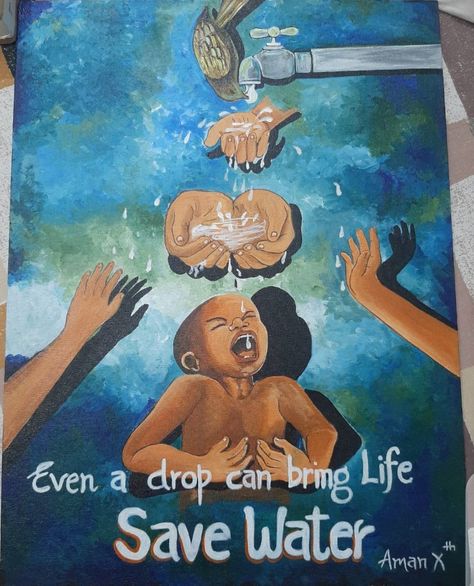 #savewater #water #savelife Save Water Drawing, Save Water Poster Drawing, Science Exhibition Projects, Save Water Poster, Easy Scenery Drawing, Drawings With Meaning, Art Competition Ideas, Poster Rangoli, Earth Drawings