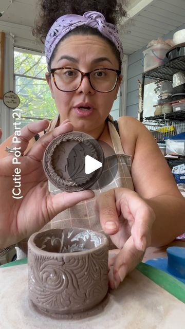 Alexandria Pottery Co. on Instagram: "Put a LID on it! Part 2 of this Cutie Pot Saga 🤗  Shop The Tools: 5.125 Jig (Small) Mini Rim Cone Small Anvil The Banding Bat www.alexandriapotteryco.com Link in bio✌🏼  #PotteryArt #CeramicCreations #Ceramica #HandmadePottery #WheelThrowing #SculptingArt #GlazingTechniques #PotterLife #CeramicDesign #ArtisticClay #KilnFired #PotteryLove #ClaySculpture #RakuFiring #PotteryStudio #PotterAtWork #FunctionalCeramics #PotteryClass #CeramicInspiration #tallerdeceramica #PotteryTools #CeramicToolbox #SculptingEquipment #ClayShapingTools #WheelThrowingGear #KilnAccessories #GlazingSupplies #ArtisanToolKit #alexandriapottery #alexandriapotterytools" How To Make A Lid Pottery, Clay Slab Projects, Small Ceramic Ideas, Pottery Handbuilding Ideas, Pottery Lids, Handbuilt Pottery Ideas, Slab Pottery Ideas, Ceramic Tutorials, Whimsical Pottery